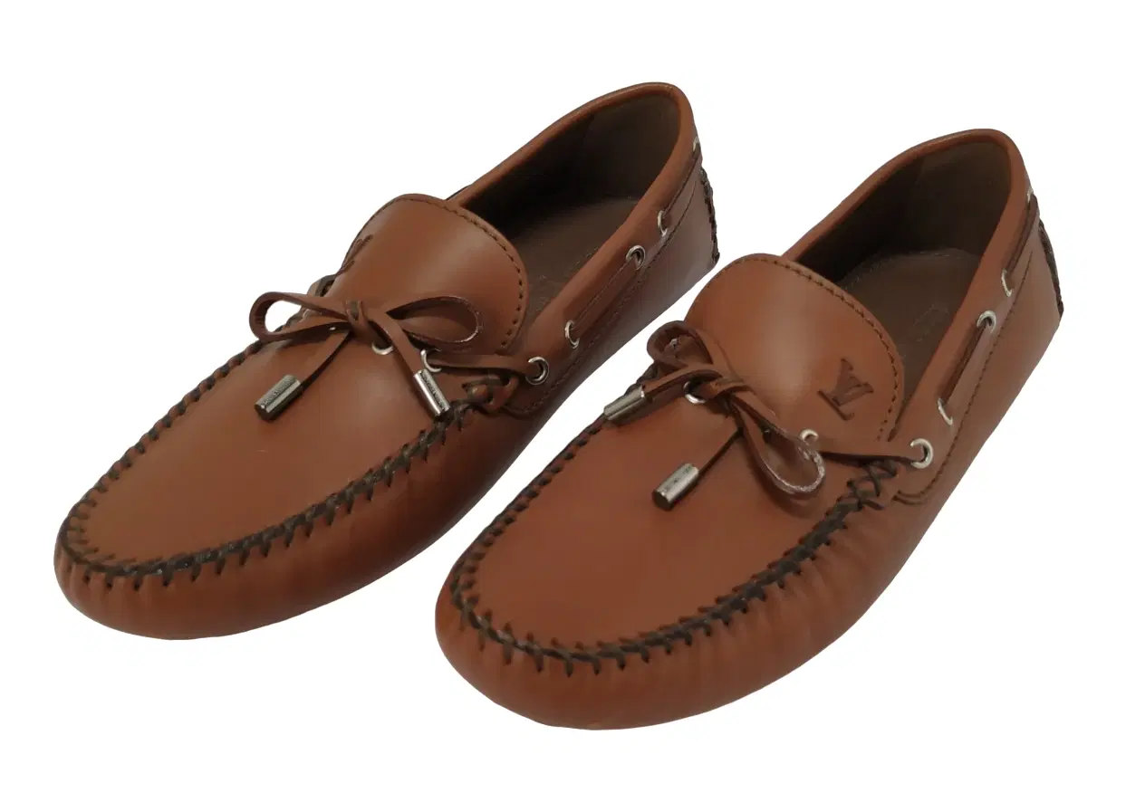 Size 9.5 - Louis Vuitton Arizona Brown Leather Knot Loafers
