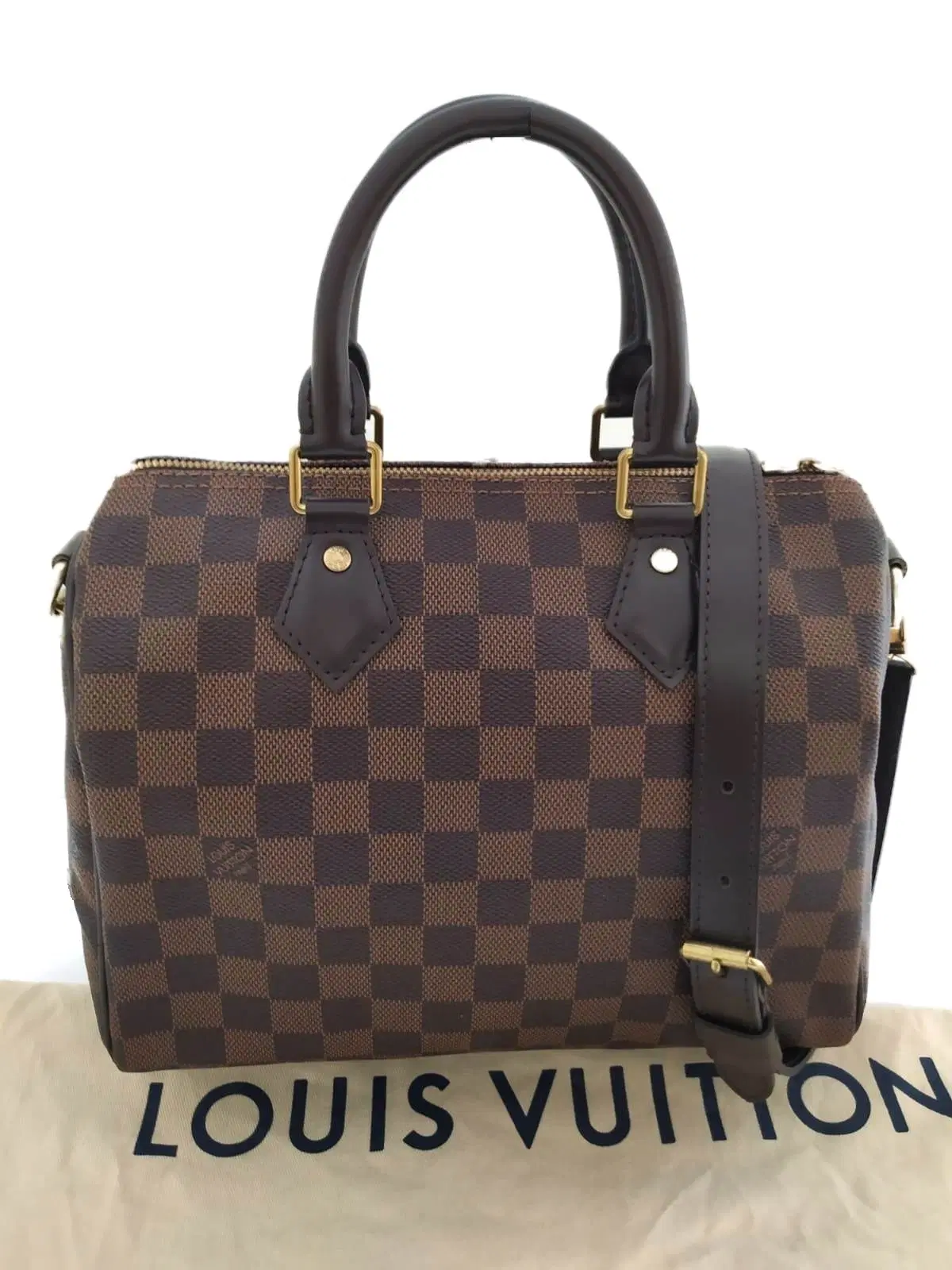 Louis Vuitton Damier Ebene canvas Speedy Bandouliere 25 Satchel