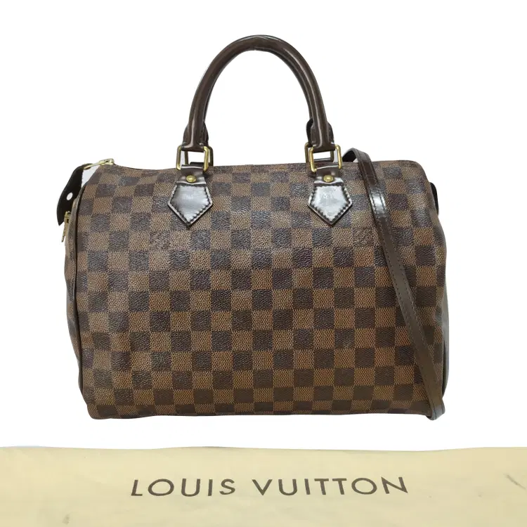Louis Vuitton Damier Ebene Speedy 30 Bag with Strap-Hover-Image