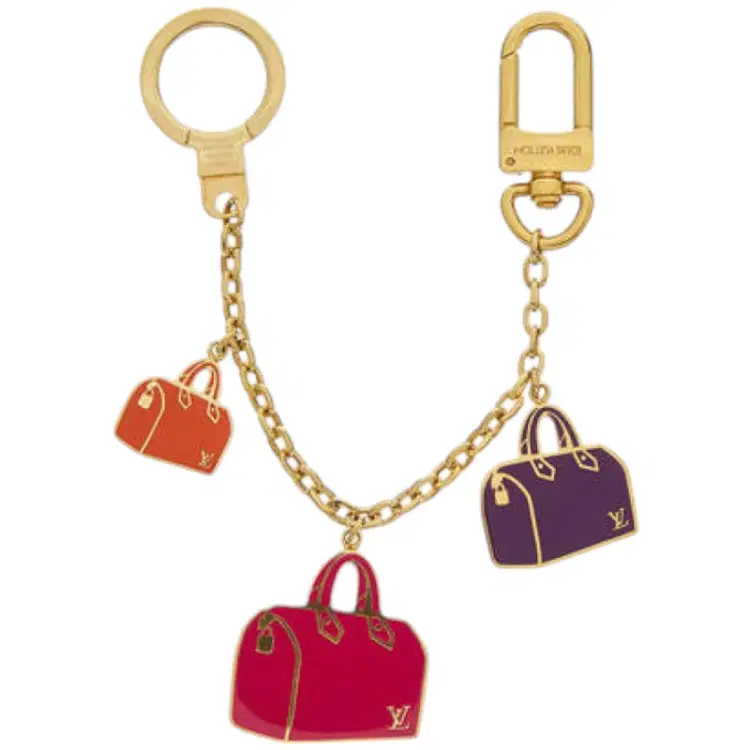 Louis Vuitton Gold-Tone & Multicolor Speedy Iconic Bag Charm-Hover-Image