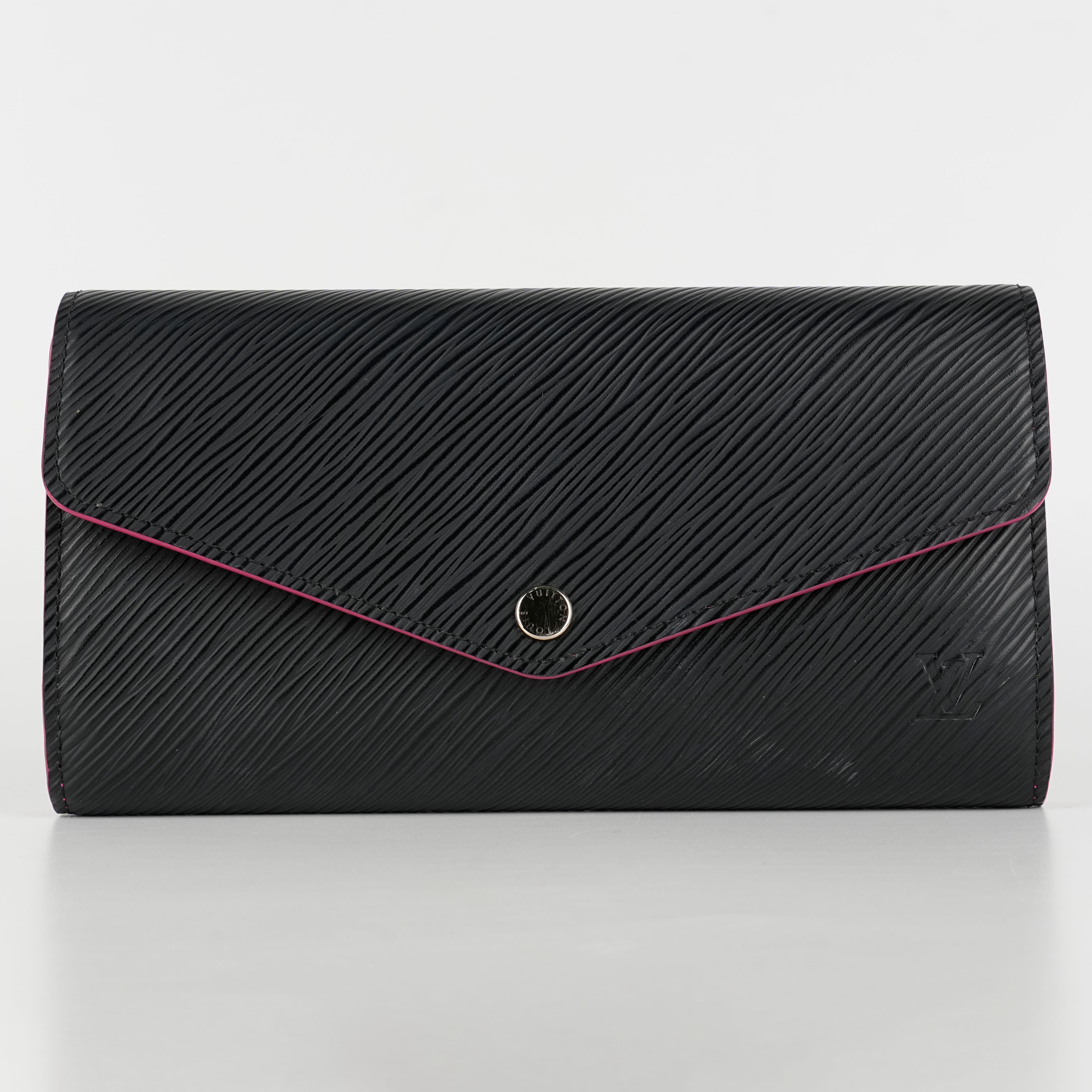 Louis Vuitton Sarah Wallet in Black and Pink