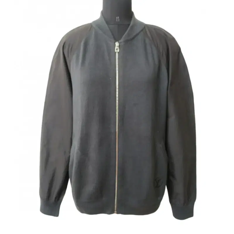 Louis Vuitton Grey Knit Zip Closure Jacket