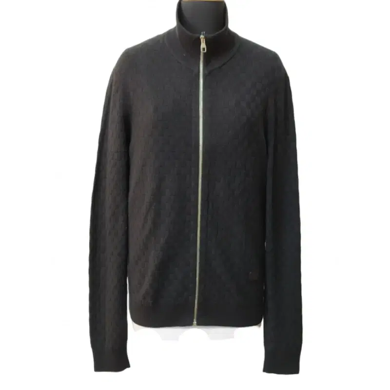 Louis Vuitton Black Damier Signature Zip Through Cardigan