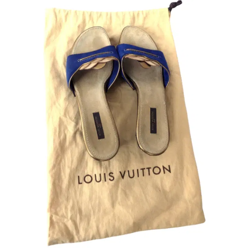louis vuitton Suede Navy Blue Platform heel