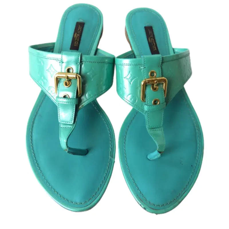 Louis Vuitton Amarante Patent Leather Monogram Sandals
