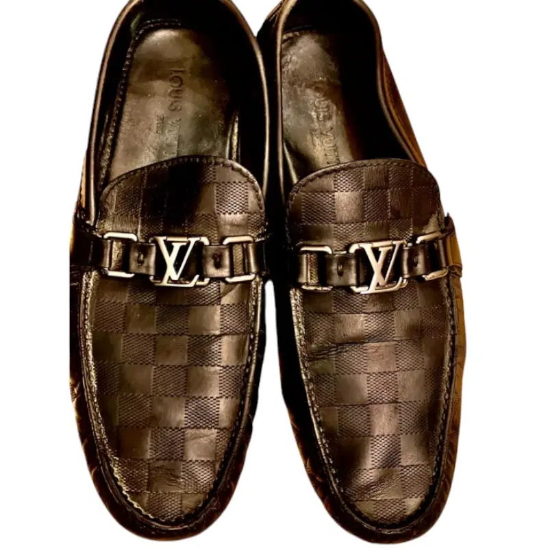 Louis Vuitton Damier Hockenheim Moccasin Leather Loafers