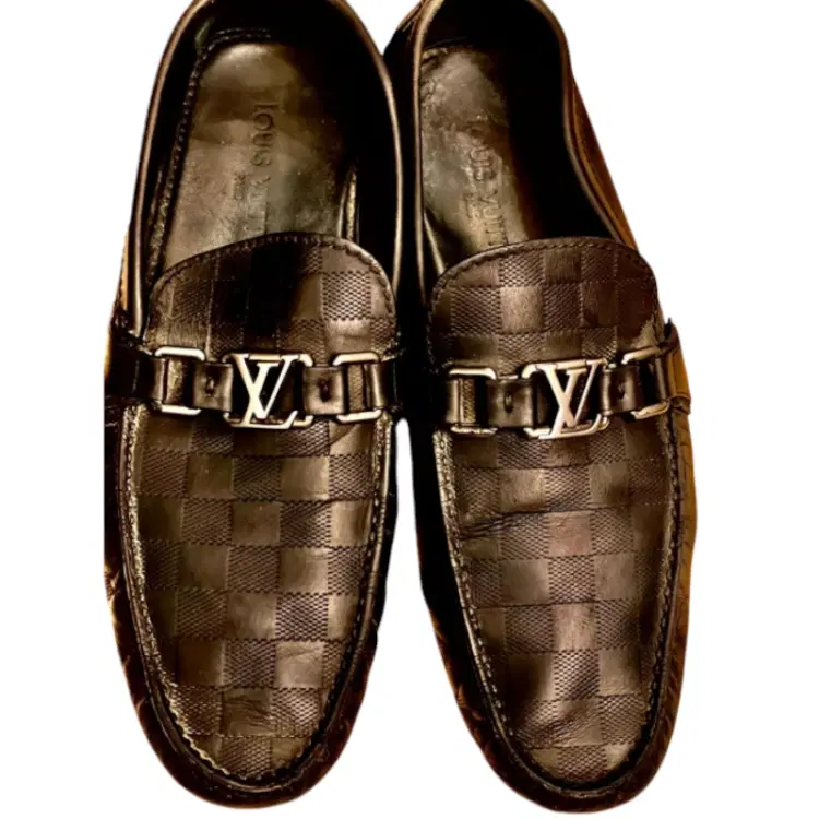 Louis Vuitton Damier Hockenheim Moccasin Leather Loafers-Hover-Image