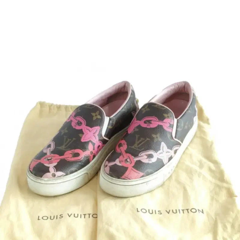 Louis Vuitton Monogram Canvas Chain Print Harbour Slip On Sneakers