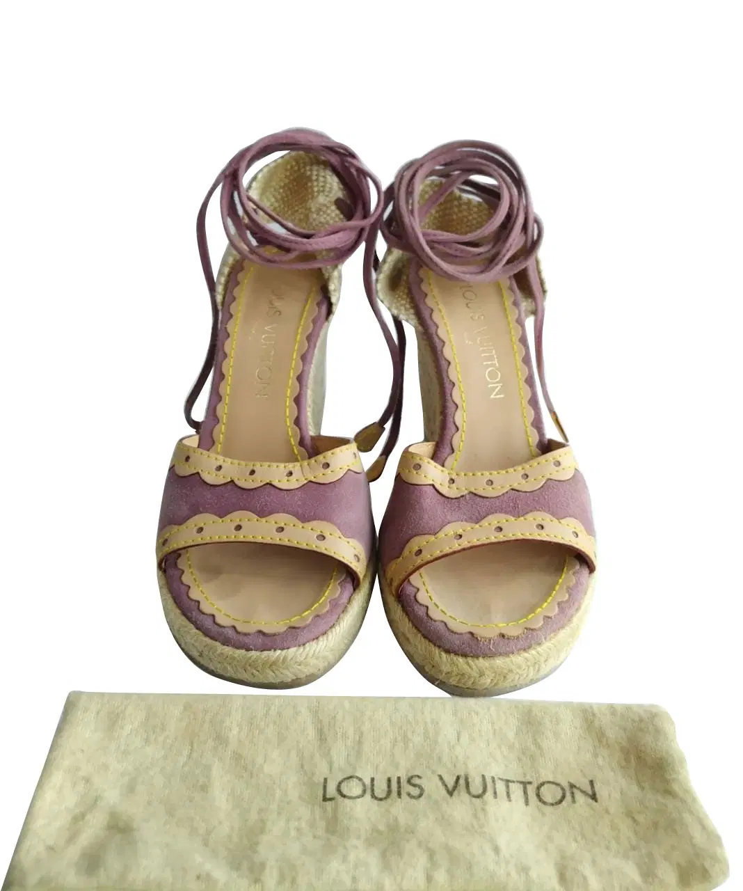 Louis Vuitton Eameralda Leather Espadrille Wedges