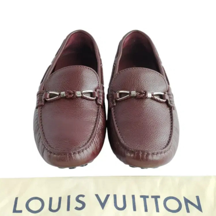 Louis Vuitton Burgundy Leather Braid Knot Loafer-Hover-Image