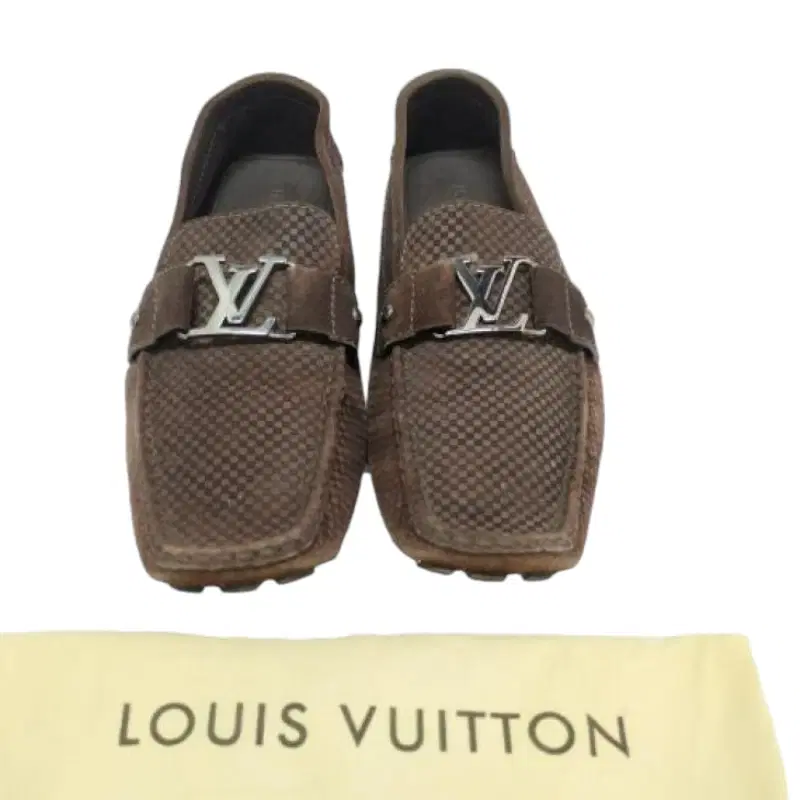 Louis Vuitton Brown Suede Damier Monte Carlo Driver Loafer