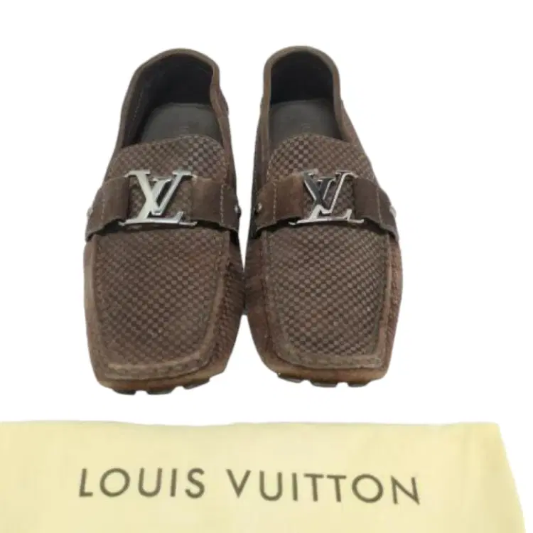 Louis Vuitton Brown Suede Damier Monte Carlo Driver Loafer-Hover-Image