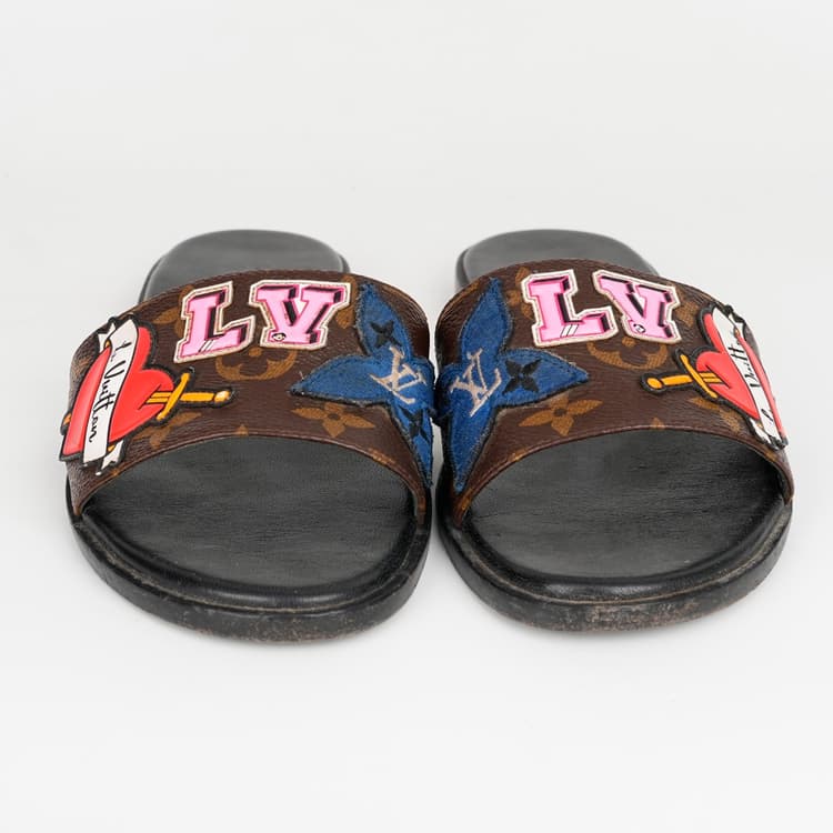 Size 35 - Louis Vuitton Brown Canvas Love Logo Slide-Hover-Image