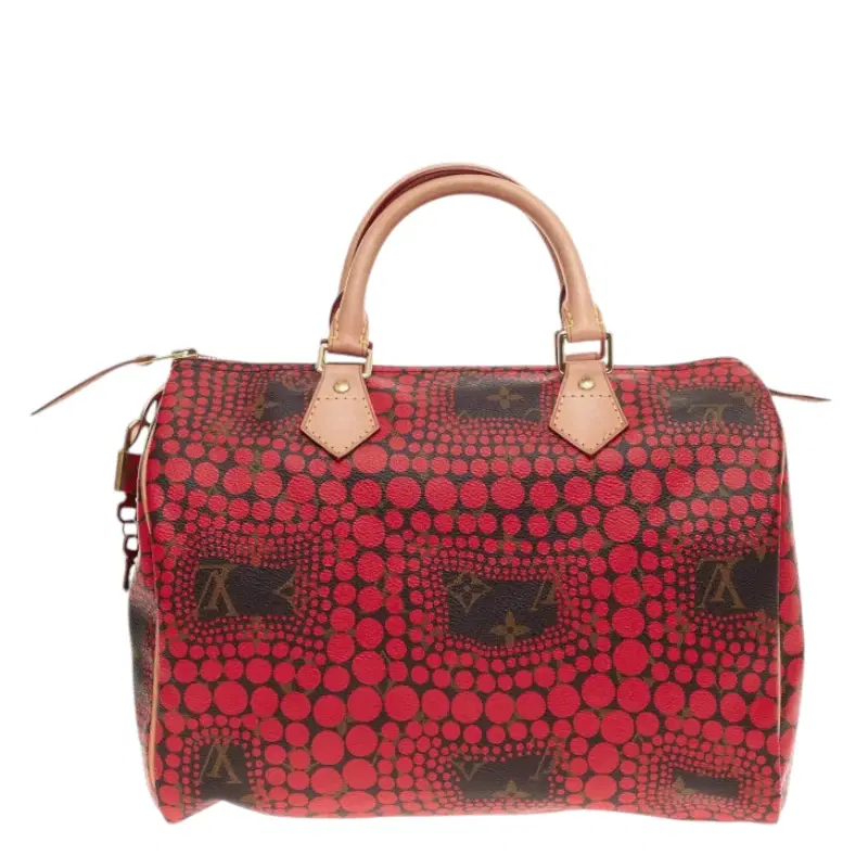 Limited Edition Yayoi Kusama Red Monogram Town Speedy Bag