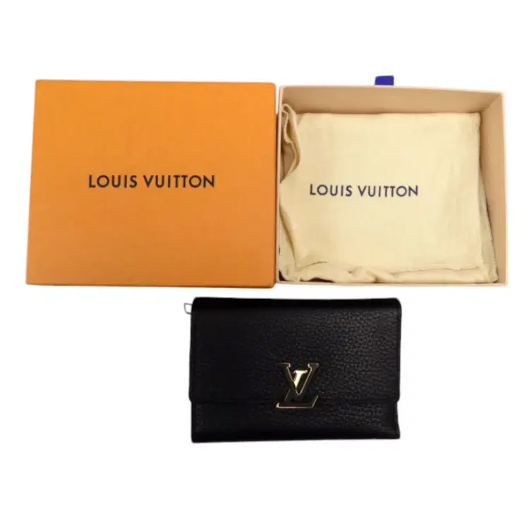 LOUIS VUITTON Taurillon Capucines Compact Wallet Black-Hover-Image