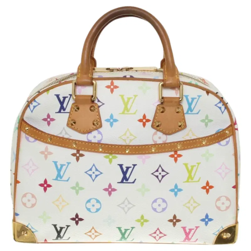 Louis Vuitton White Multicolor Trouville Satchel