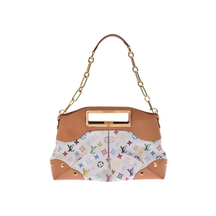 Louis Vuitton White Monogram Multicolore Judy MM Bag-Hover-Image