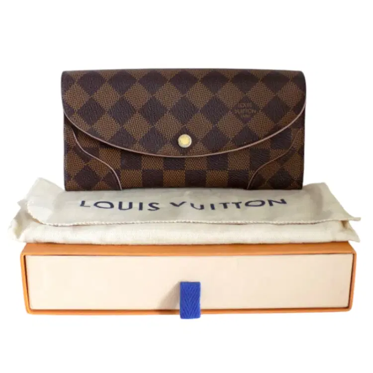 Louis Vuitton Brown Caissa Damier Ebene Canvas Long Clutch Wallet-Hover-Image