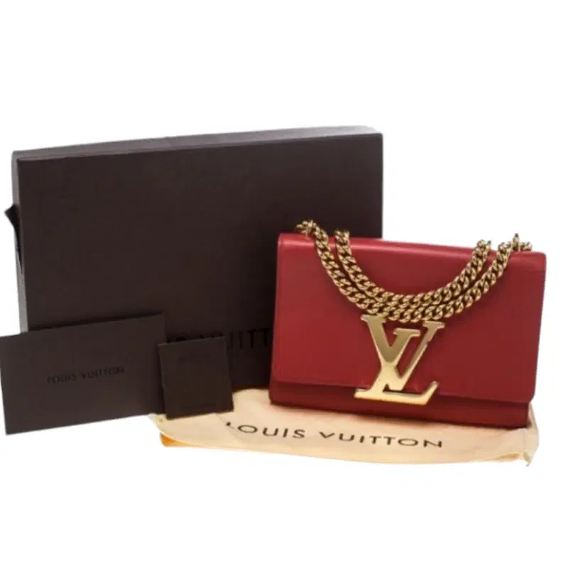 Louis Vuitton Chain Louise Leather Clutch