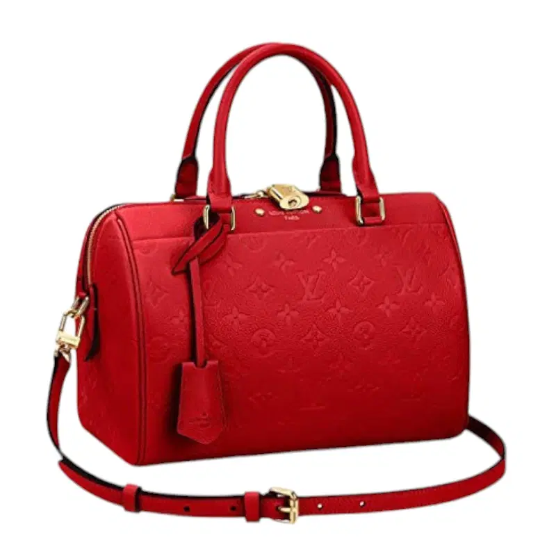 Louis Vuitton Empreinte Speedy 25 Bandouliere Red Satchel