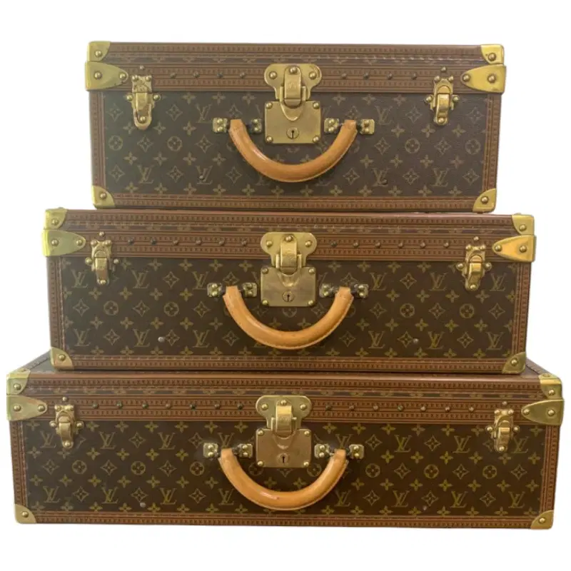 Louis Vuitton Vintage Monogram Canvas Alzer Hardsided Trunk Set of 3