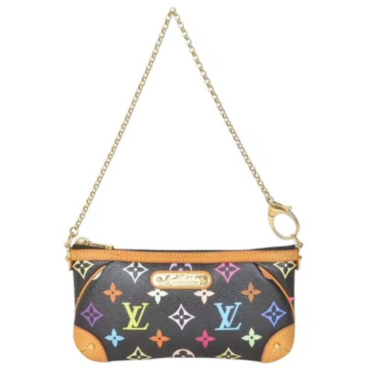 Louis Vuitton Black Monogram Multicolore Milla MM Pochette Bag-Hover-Image