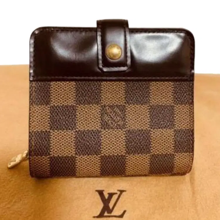 Louis Vuitton Brown Damier Ebene Compact Zip Bifold Wallet-Hover-Image