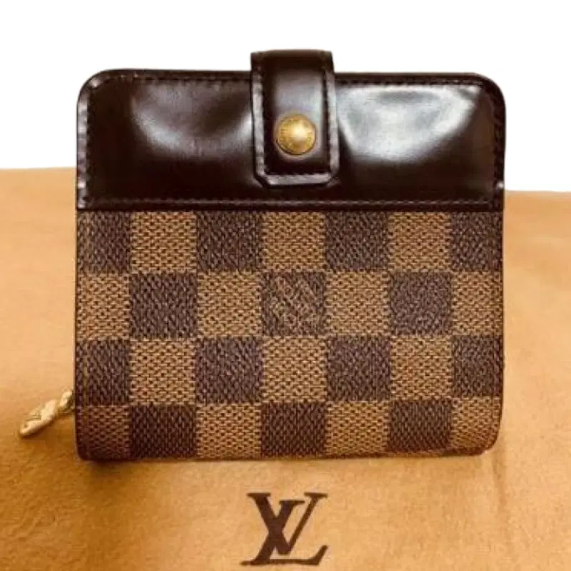 Louis Vuitton Brown Damier Ebene Compact Zip Bifold Wallet