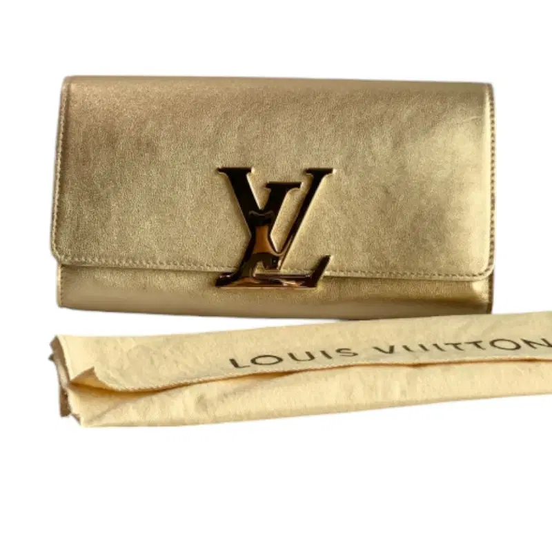 Louis Vuitton Metallic Gold Calfskin Louise Clutch