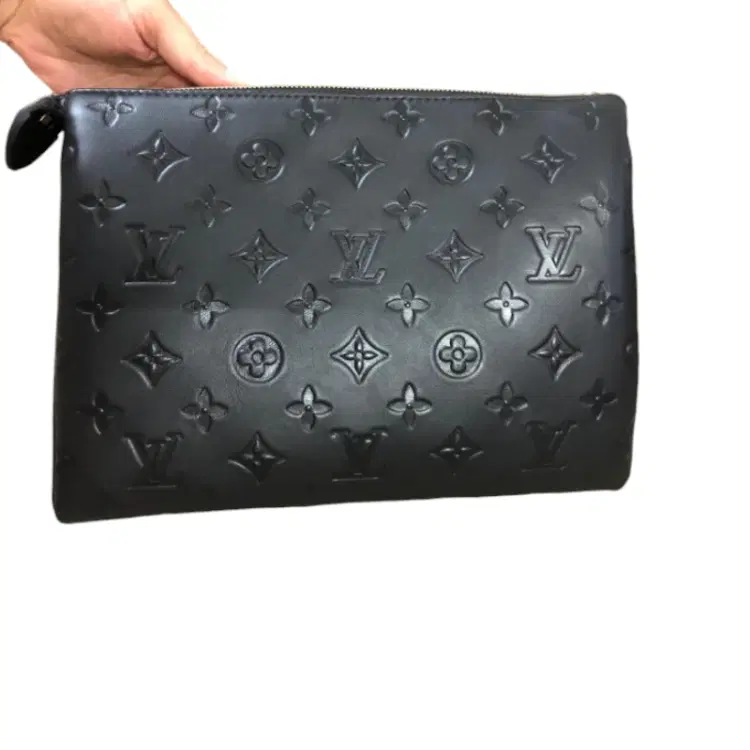 Louis Vuitton Black Lambskin Embossed Monogram Coussin PM Bag-Hover-Image
