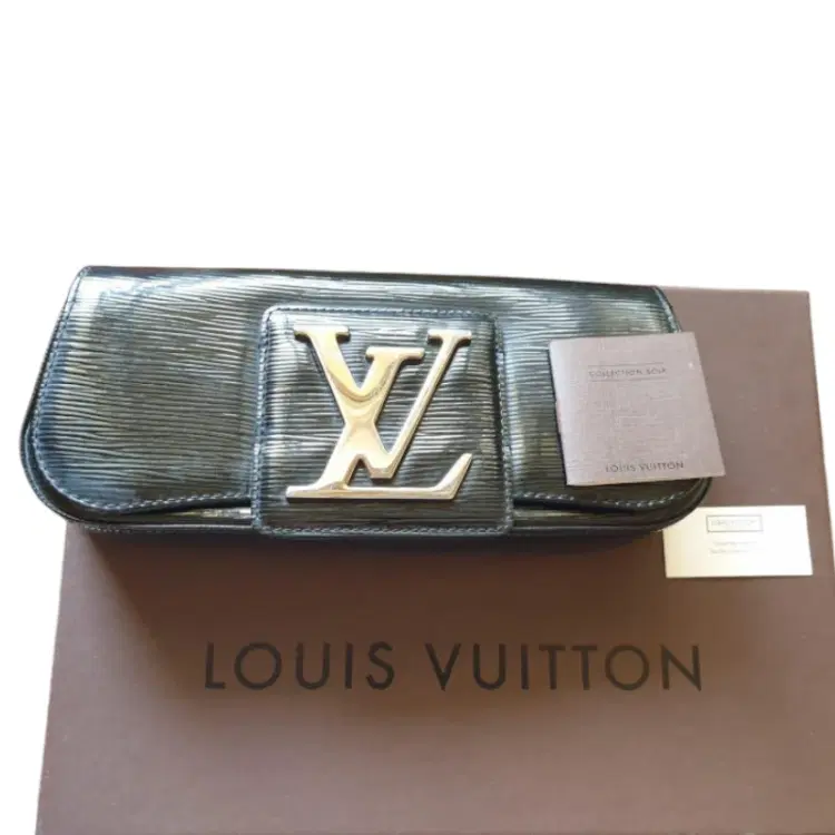 Louis Vuitton Black Electric Epi Leather Pochette SoBe Clutch-Hover-Image