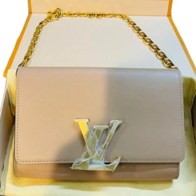 Louis Vuitton Leather Chain Louise MM Bag