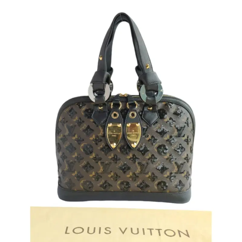 Louis Vuitton Black Limited Edition Monogram Eclipse Alma Bag