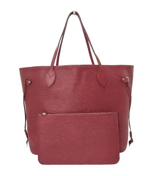 Louis Vuitton Epi Leather Neverfull MM Burgundy Shoulder Bag with Pochette