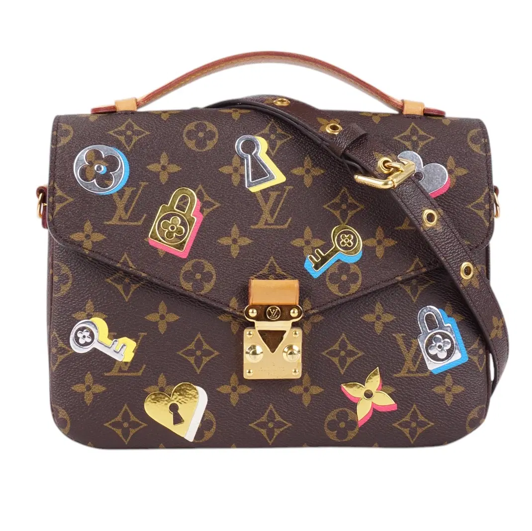 Louis Vuitton Pochette Metis Brown Monogram Love Padlock
