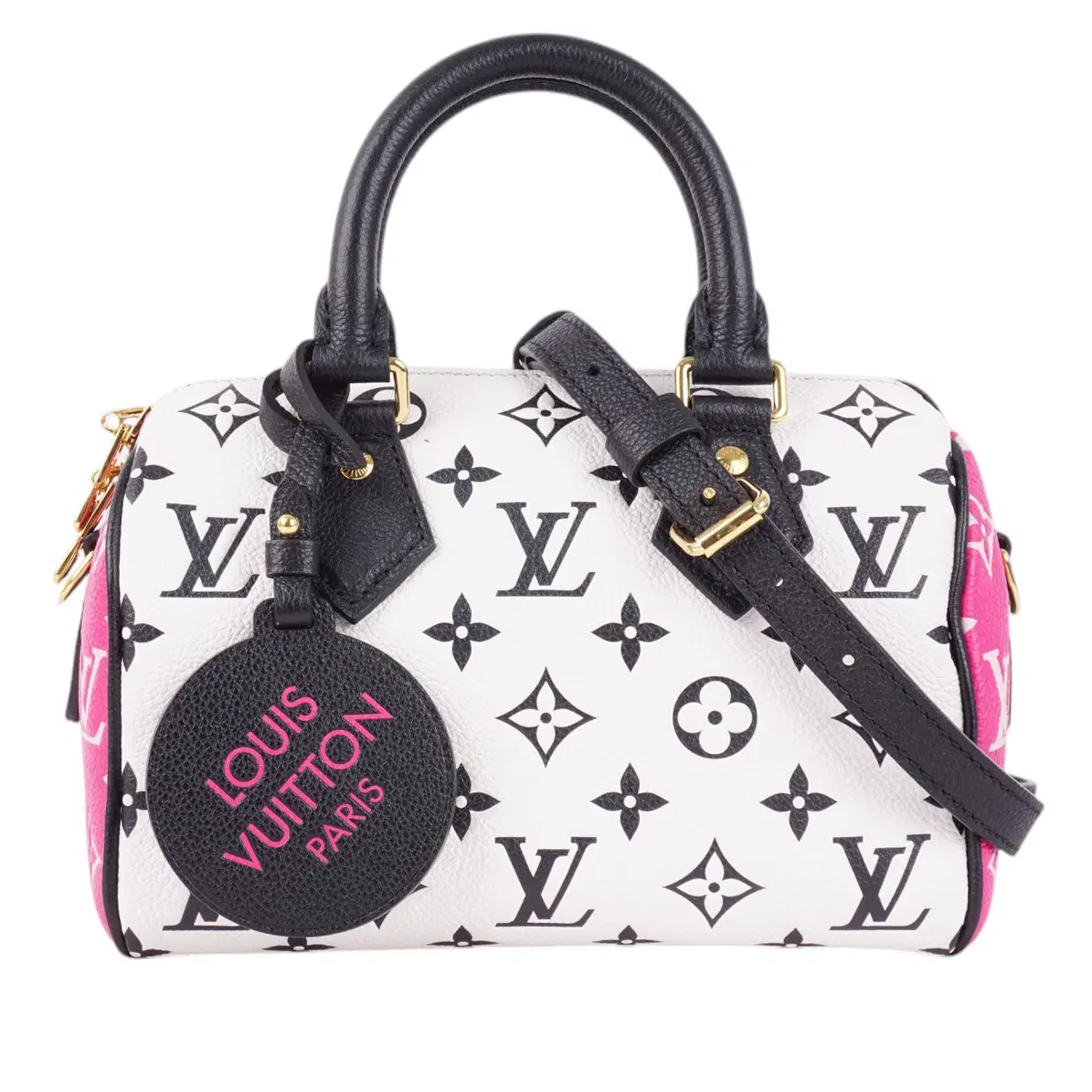 Louis Vuitton BlackWhite Monogram Empreinte Speedy Bandouliere 20 Bag