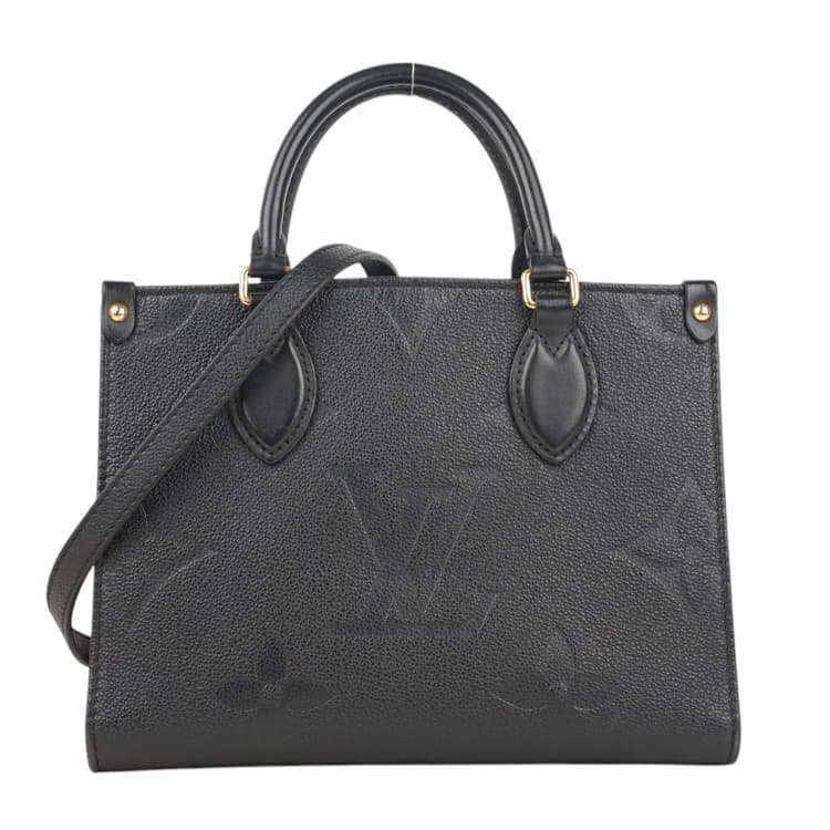 Louis Vuitton Black Monogram Giant Empreinte Leather On The Go PM Tote Bag-Hover-Image