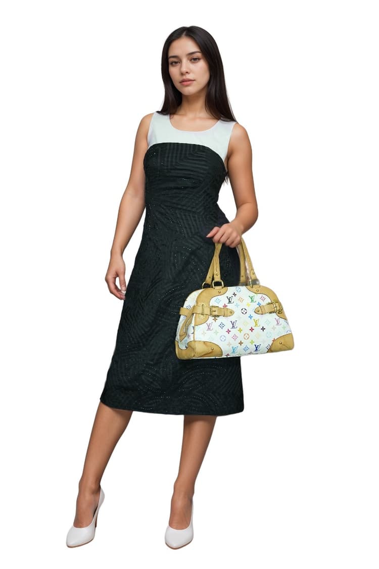 Louis Vuitton Monogram Multicolor White Claudia Hand Bag-Hover-Image