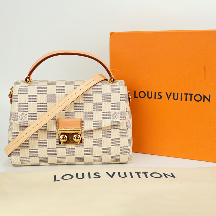 Louis Vuitton Damier Azur Croisette Handbag With Long Strap-Hover-Image