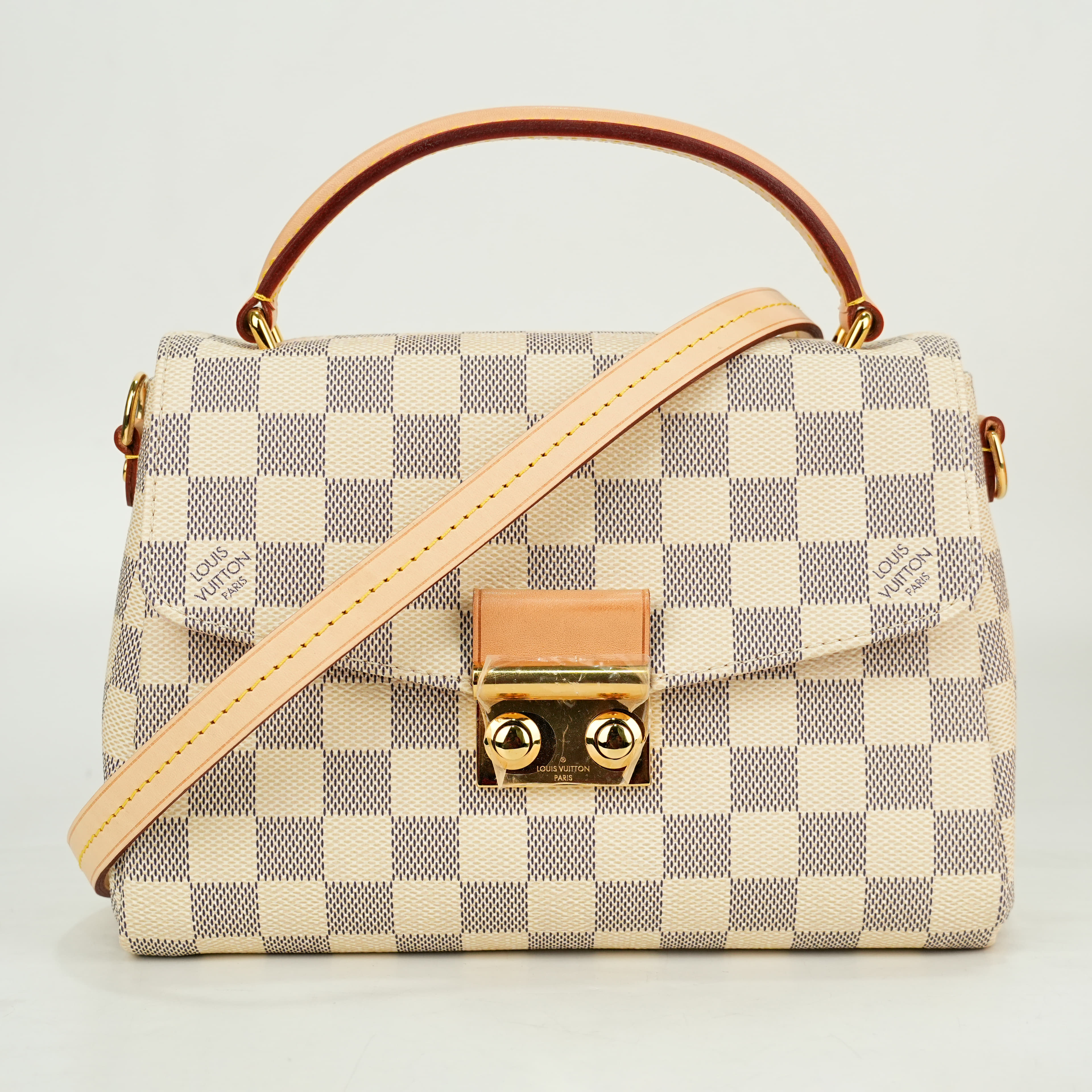 Louis Vuitton Damier Azur Croisette Handbag With Long Strap