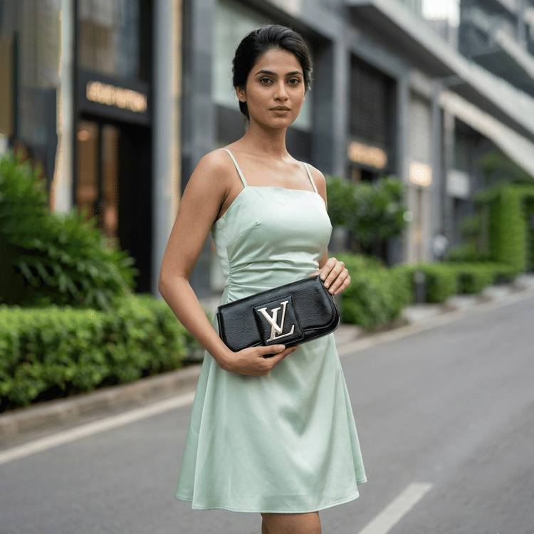 Louis Vuitton Black Electric Epi Leather Pochette SoBe Clutch Bag-Hover-Image