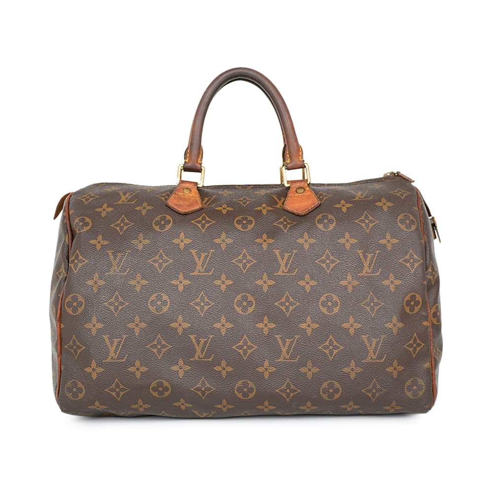 Louis Vuitton Speedy 35 in Monogram Canvas Handbag (Refurbished Non LV Zip Puller)