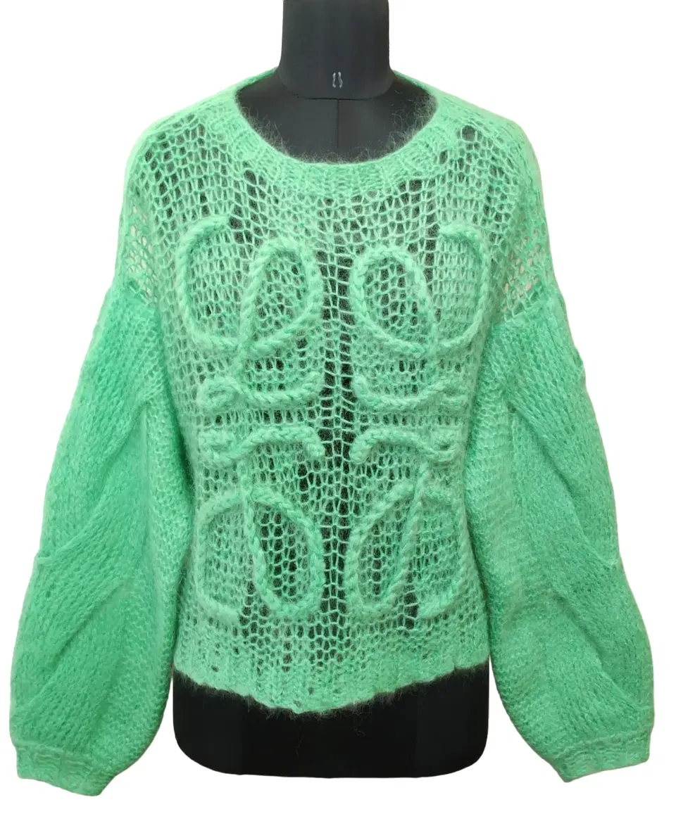 Loewe Anagram Oversized Open-knit Mohair-blend Sweater