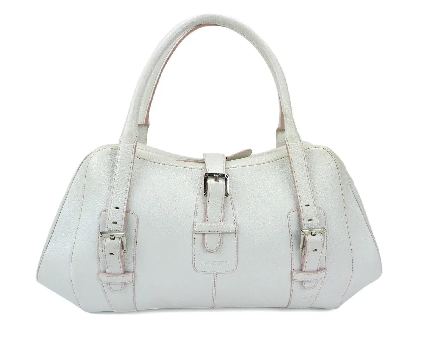 Loewe White Leather Senda Satchel