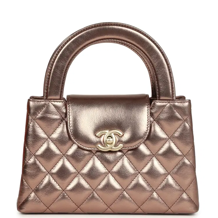 Chanel Small Kelly Shopper Metallic Bronze Calfskin Brushed Gold Hardware-Hover-Image