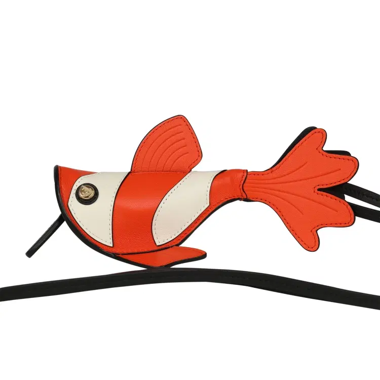 Chanel Coco Beach Mini Clownfish Bag Charm Orange, White, Black Lambskin Gold Hardware-Hover-Image
