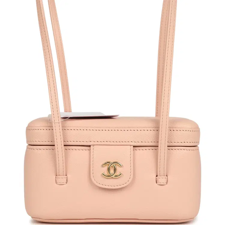 Chanel Preppy Coco Long Vanity with Straps Light Pink Shiny Caviar Brushed Gold Hardware-Hover-Image