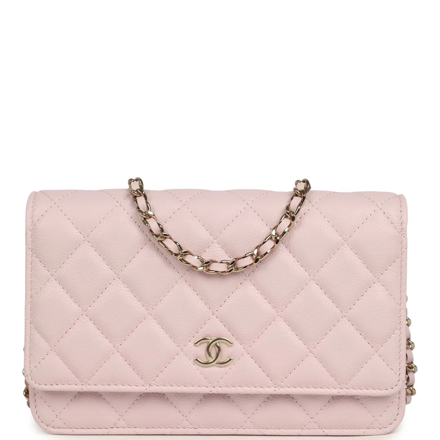 Chanel Wallet On Chain WOC Light Pink Caviar Light Gold Hardware