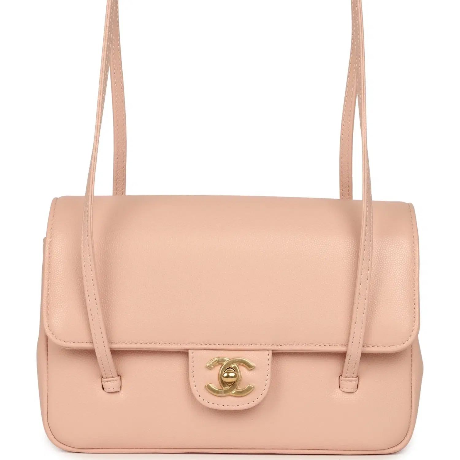 Chanel Small Preppy Coco Flap Bag Light Pink Shiny Caviar Brushed Gold Hardware