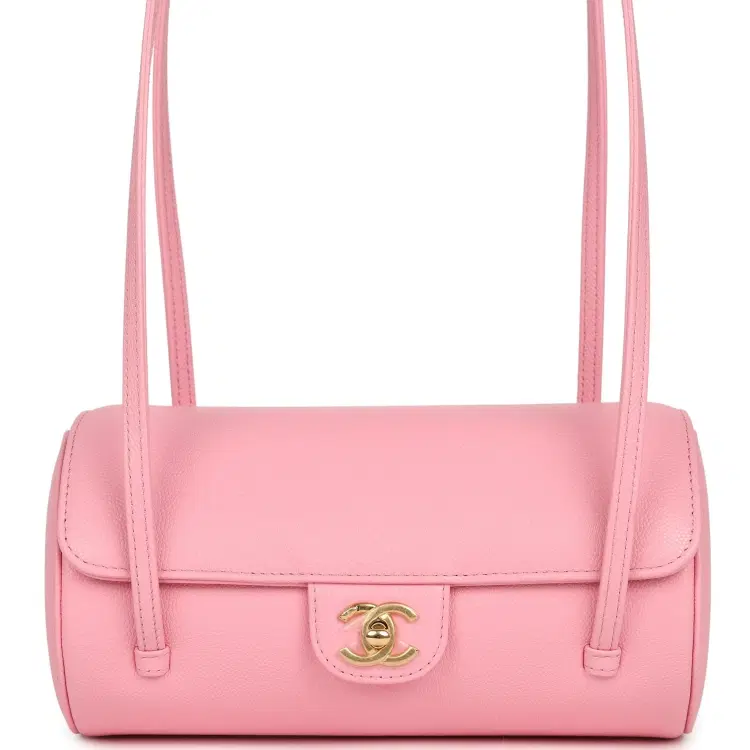 Chanel Preppy Coco Bowling Bag Pink Shiny Caviar Brushed Gold Hardware-Hover-Image
